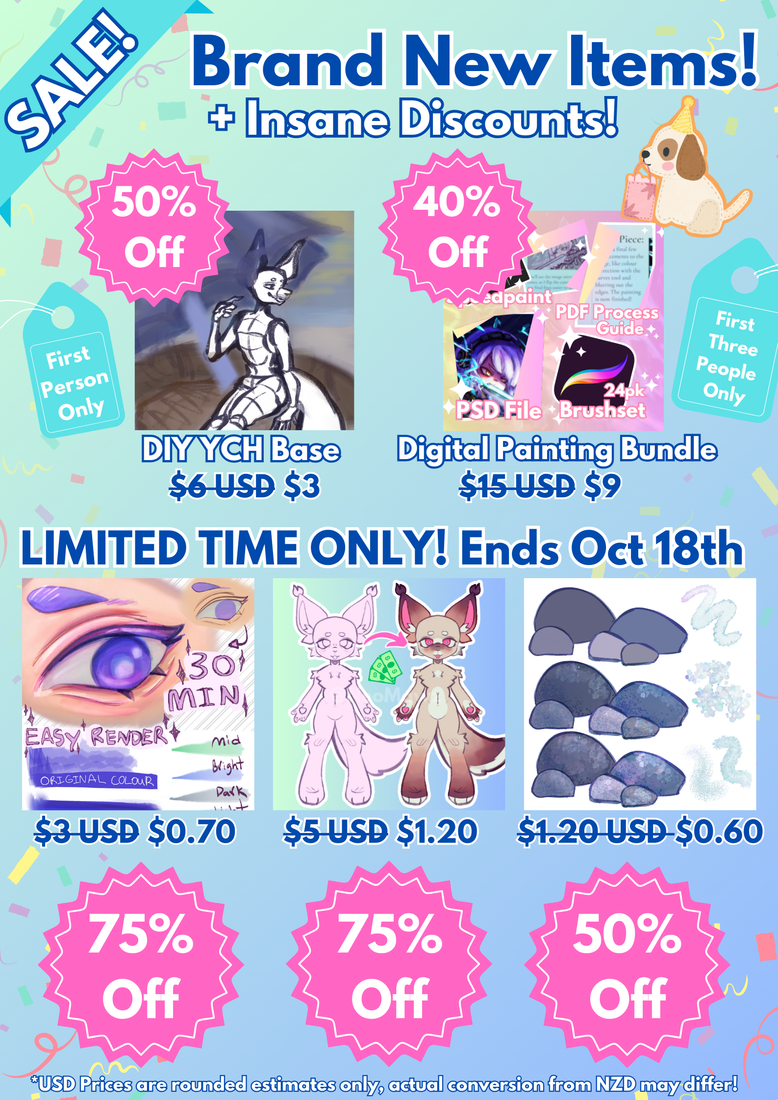 Only 4 Days Left! Get 24 Procreate Brushes for ≈$0.70 USD! ($1.25 NZD) —  NeoMawz