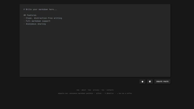 Introducing MDPaste: A Minimal, Privacy-First Markdown Pastebin