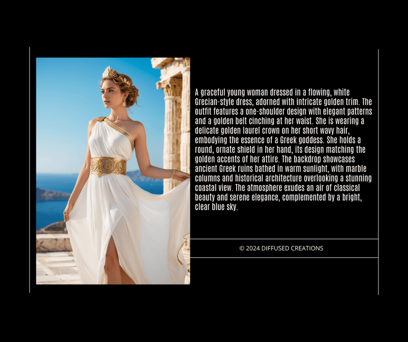 Grecian Elegance: A Modern Goddess Amidst Ancient Ruins