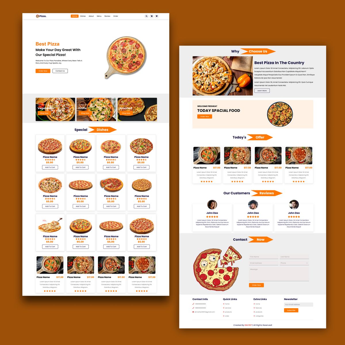 Responsive Pizza Website — DM 007 - Buymeacoffee
