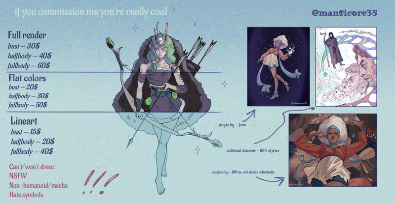 My commission pricelist!