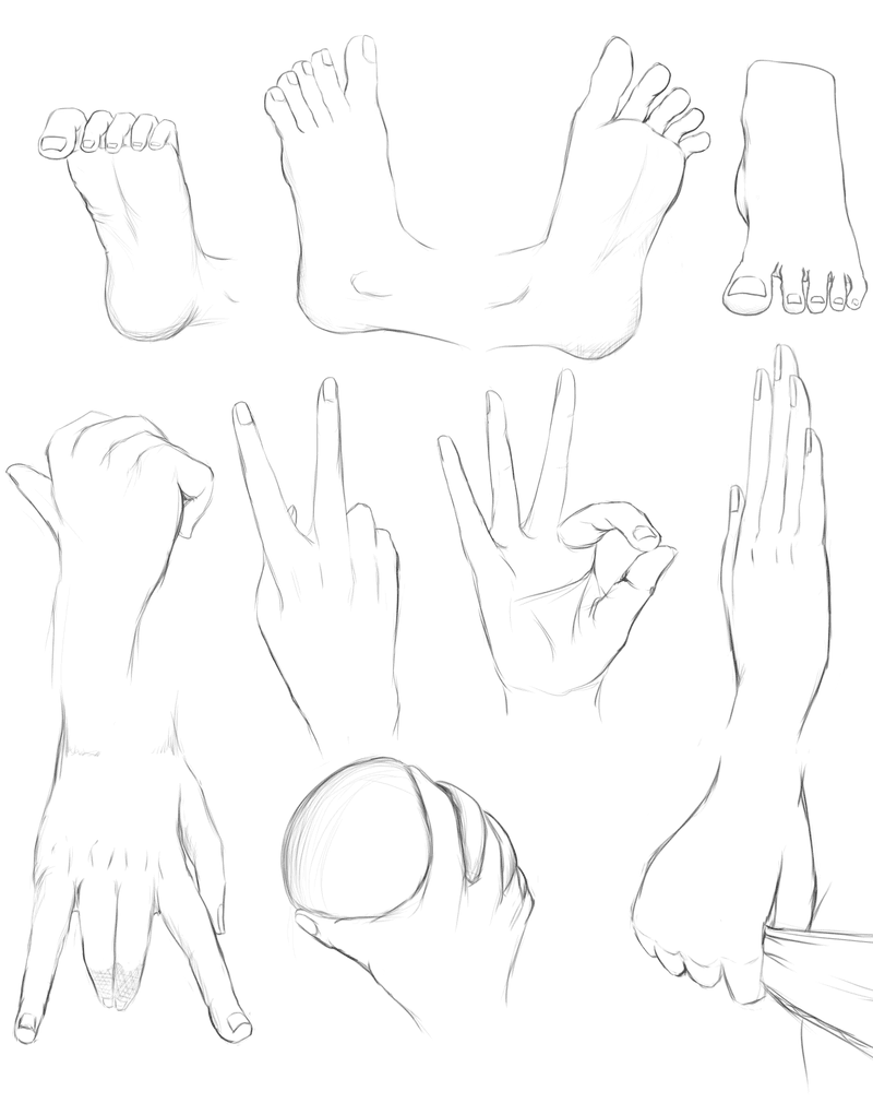 Practicing hands and feet