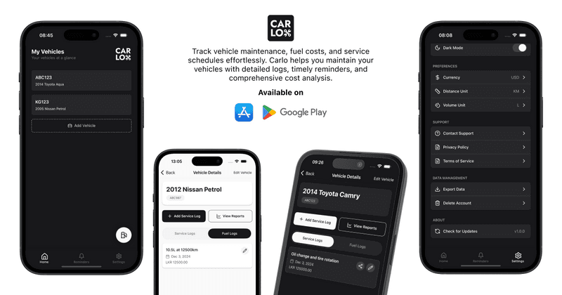 Carlo | Take Control of Your Vehicle Maintenance