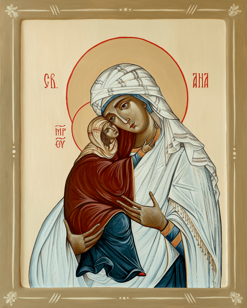 Saint Anne - egg tempera, hand-painted icon