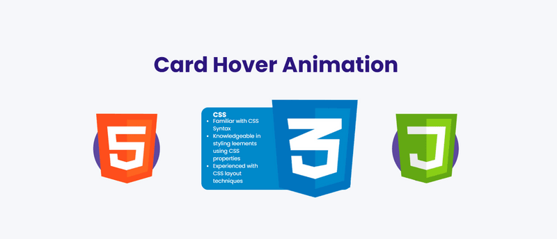Responsive Card Hover Animation using HTML, and CSS