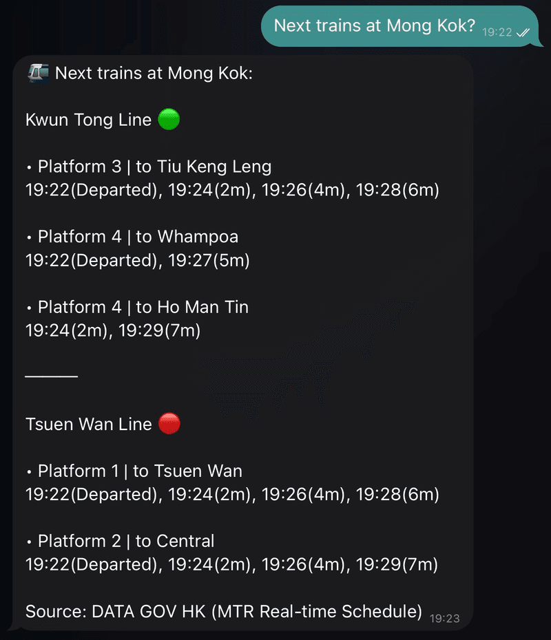 Excited to share my new OpenClaw skill — Hong Kong MTR Next-Train ETA
