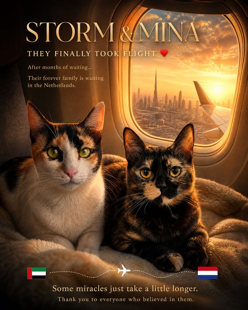 ✈️🐾 𝗧𝗛𝗘𝗬 𝗙𝗜𝗡𝗔𝗟𝗟𝗬 𝗧𝗢𝗢𝗞 𝗙𝗟𝗜𝗚𝗛𝗧… ❤️🇦🇪🇳🇱