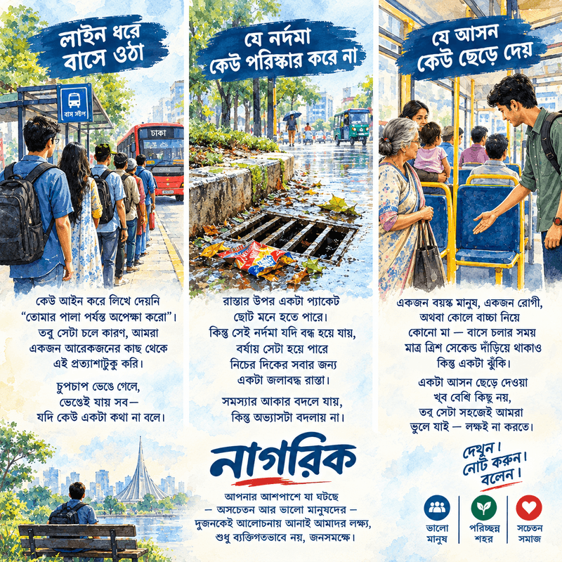 নাগরিক সচেতনতার একটি পাবলিক নোটিশ বোর্ড