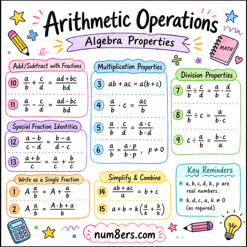 Free Colorful Algebra Properties Posters for Students