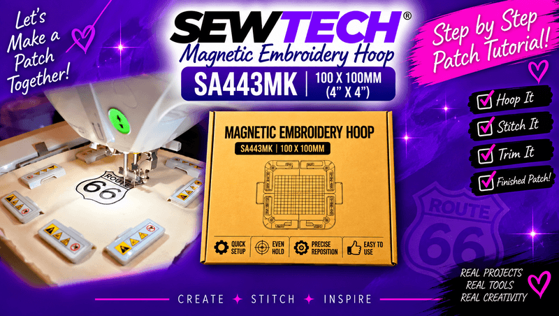 Let’s Make a Patch! 🧵 | SEWTECH 4x4 Magnetic Hoop | Step by Step Tutorial