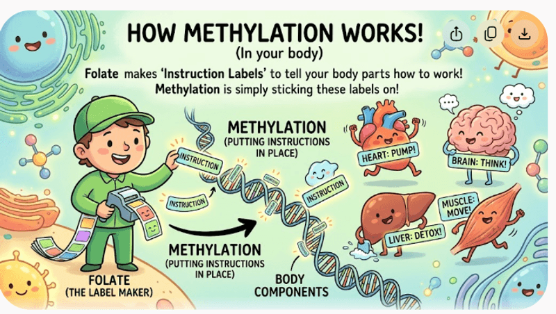 Folate and Methylation (in cartoon form for creative brains and home educators)