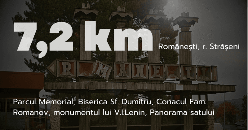 Romănești, r. Strășeni - revenire (7,2 km)