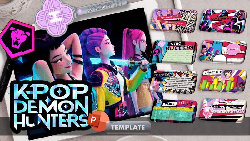 K POP DEMON HUNTERS POWERPOINT TEMPLATE