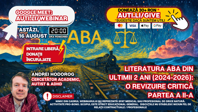 🚂 Webinar GRATUIT astăzi de la 20: 📚 Recenzie a literaturii ABA: ce spun, de fapt, cele ma