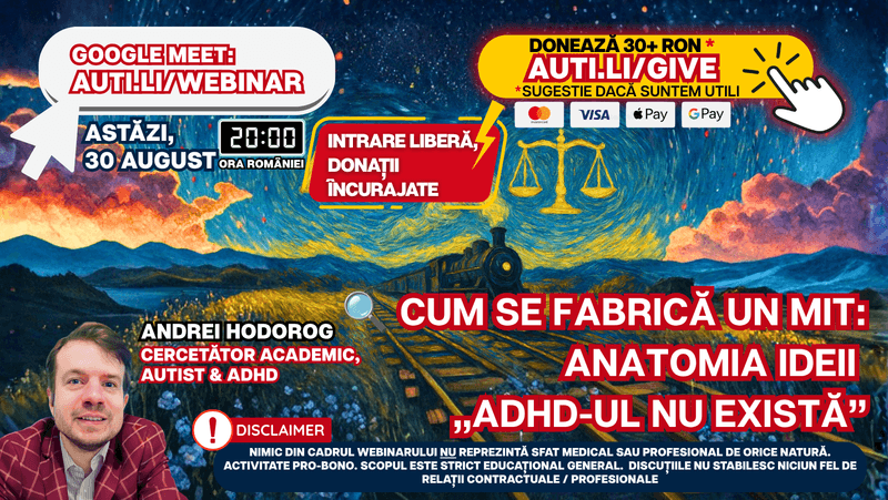 ✨ Webinar GRATUIT AZI de la ORA 20: 🔍 Cum se fabrică un mit: anatomia ideii că „ADHD-ul nu