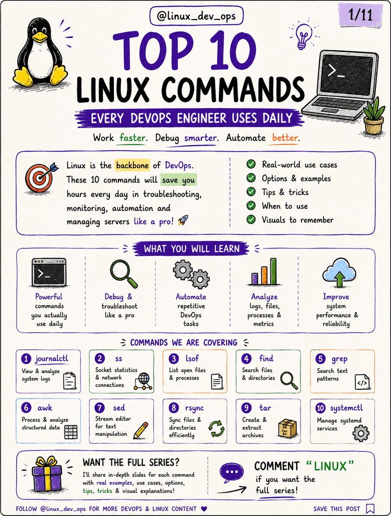 Top 10 Linux Commands Every DevOps Engineer Uses Daily