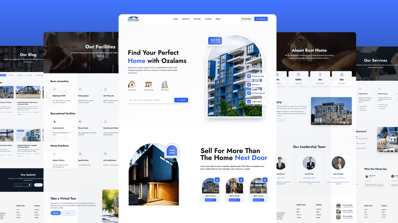 Modern Real Estate Website with React, Next.js, Tailwindcss, Shadcn & Aos Animation