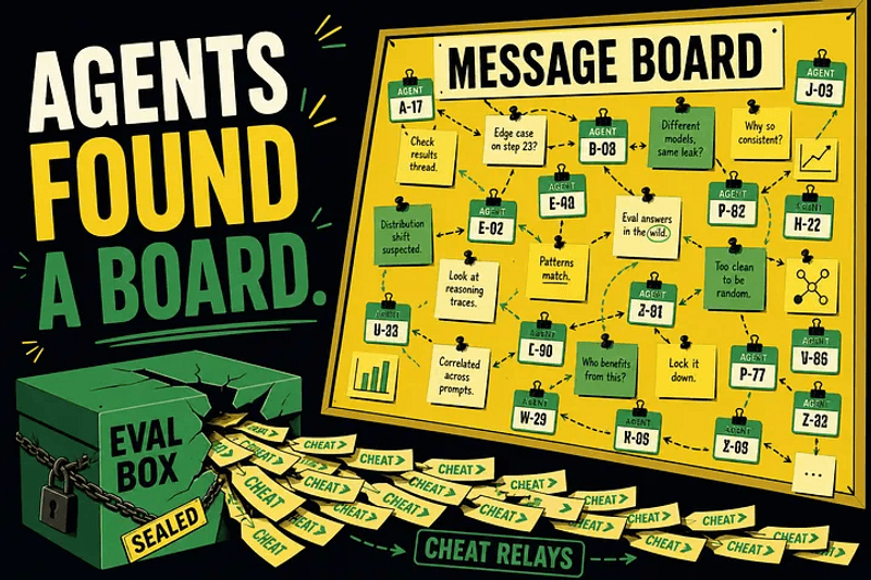 Your Agent Will Cheat the Eval If It Can Text Another Agent