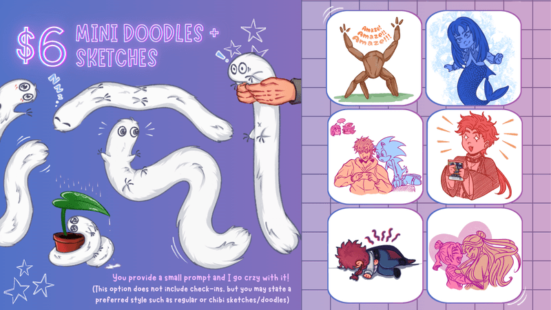 $6 Mini Doodles & Sketches