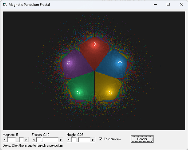 Magnetic Pendulum in Visual Basic 6