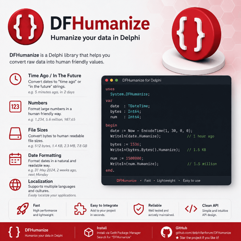 DFHumanize library for Delphi