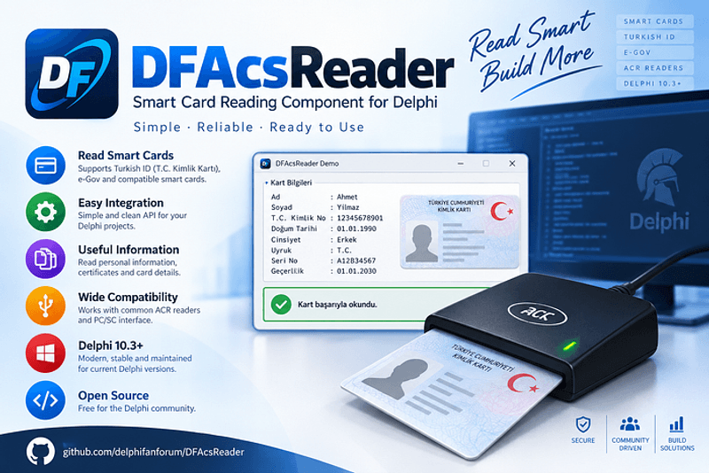 VCL component for reading UID from ACS / ACR contactless readers on Windows