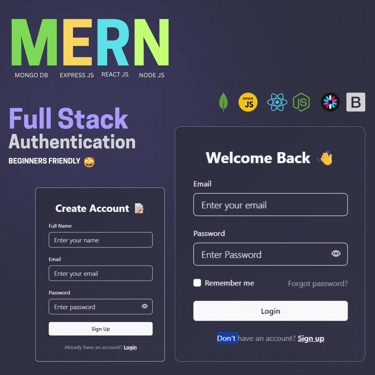 MERN Stack Login Register Template React Node MongoDB JWT mern-stack-login-register-template-react-node-mongodb-jwt
