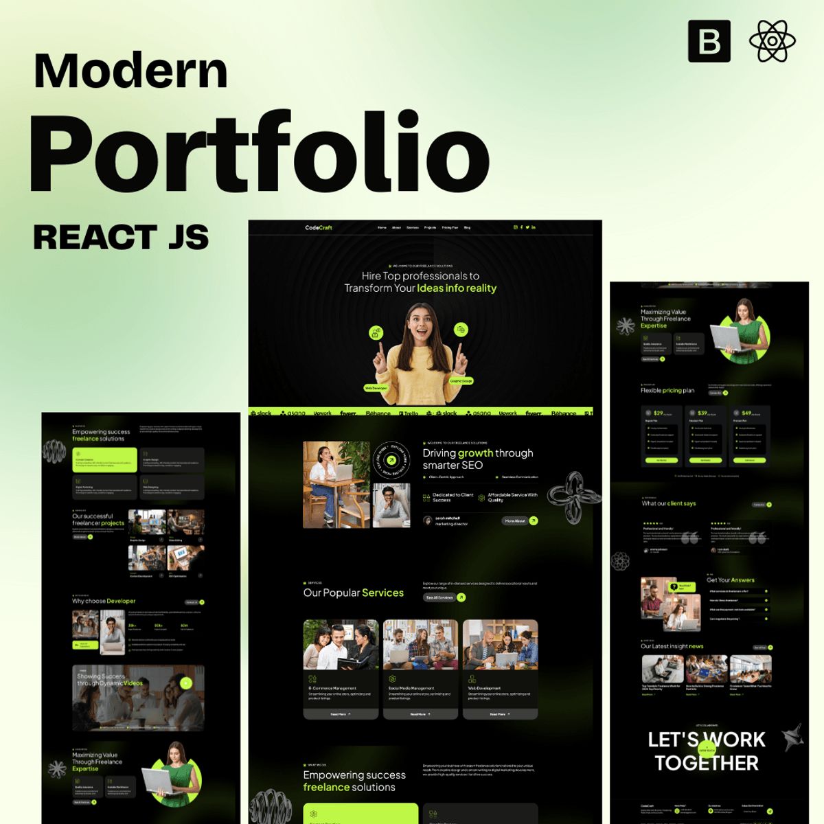 React.js Personal Portfolio Website | Clean & Modern Developer ...