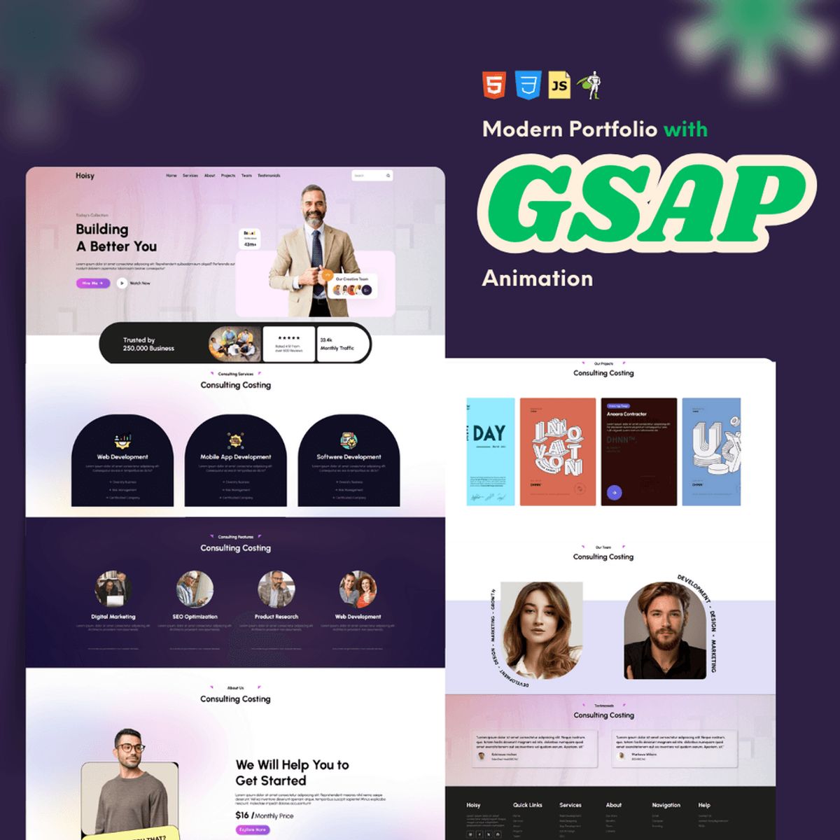 Modern Portfolio Website Template – HTML CSS & JavaScript With Gsap ...