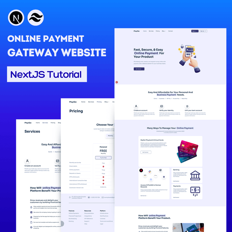 Payment Gateway Website Template Using Next.JS & Tailwind CSS