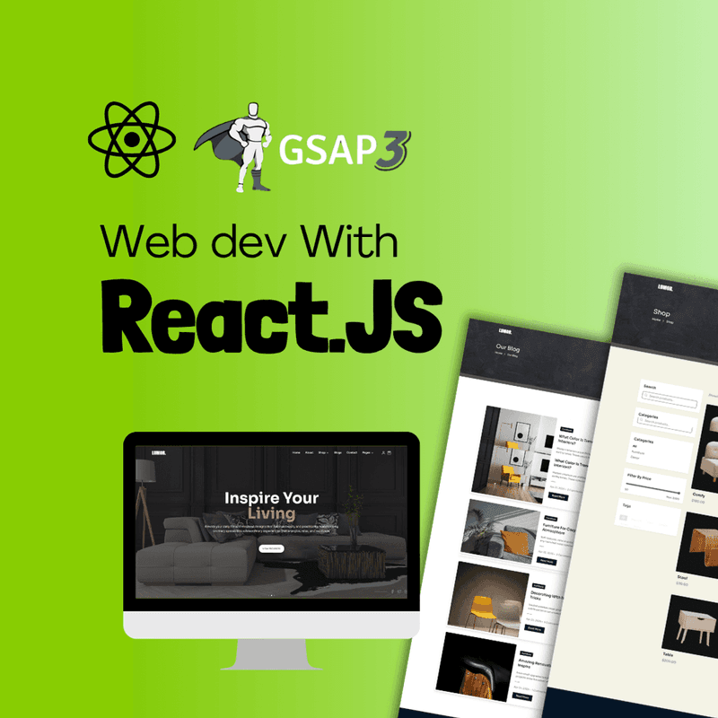 Creative Interior Design Website with React.JS, Tailwind CSS & GSAP
