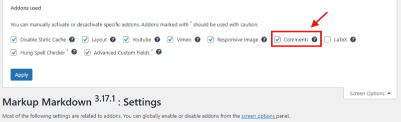 Write a comment with markdown !