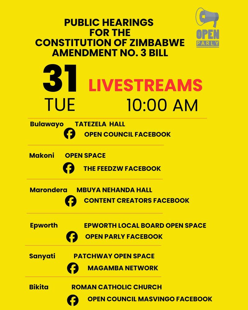 Follow Updates On The Constitutional Amendment Bill Public Hearings