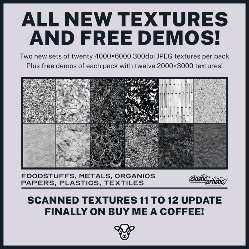 Scanned Textures 11 to 12 update now on Buy Me A Coffee!