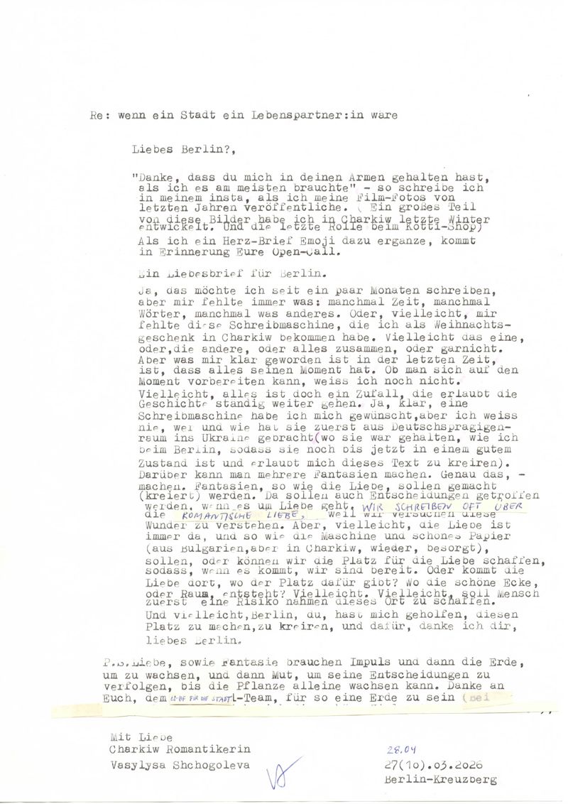 a love letter for Berlin