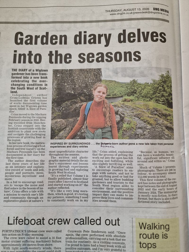 Featured in the Galloway Gazette, local newspaper in South West Scotland!