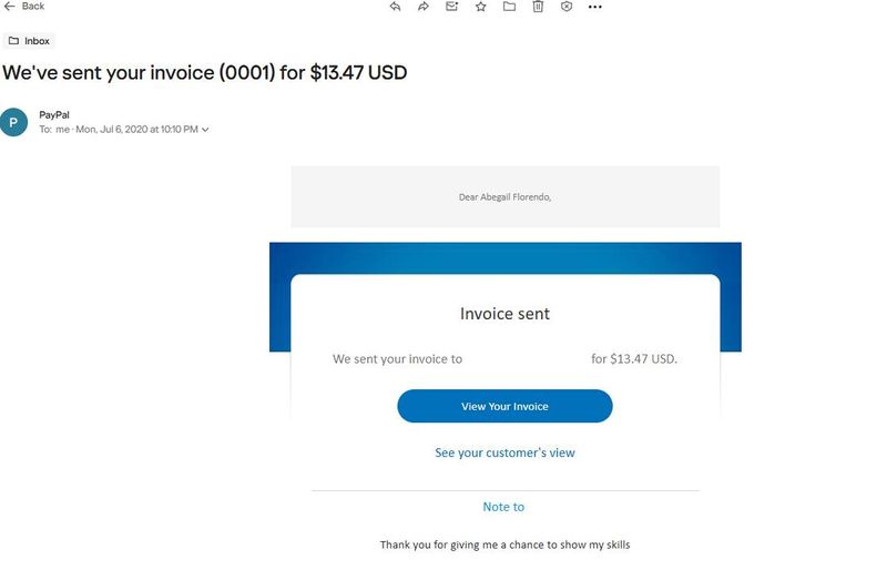 This was my first dollar income.