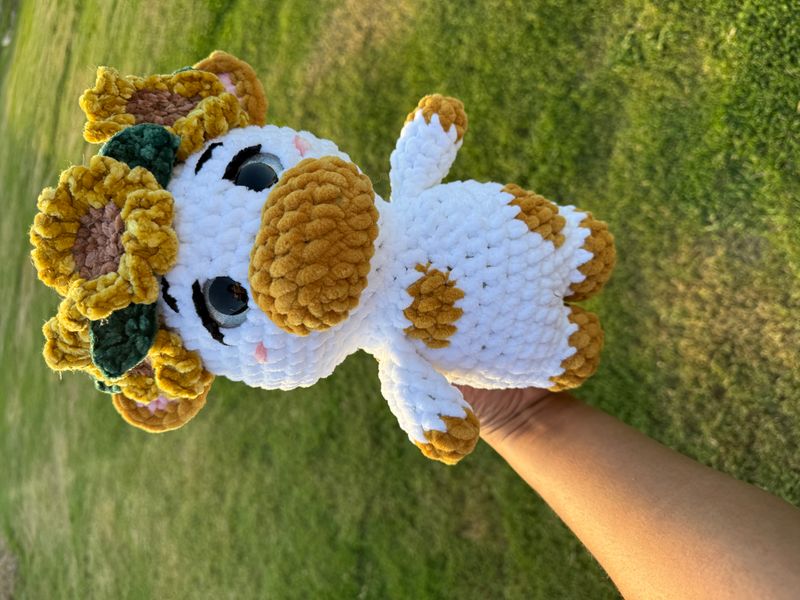 Crochet Sunflower Cow