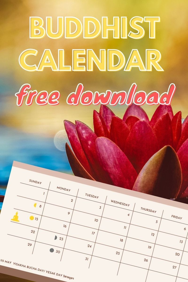 Buddhist Calendar 2026 with Uposatha Days is ready for free download