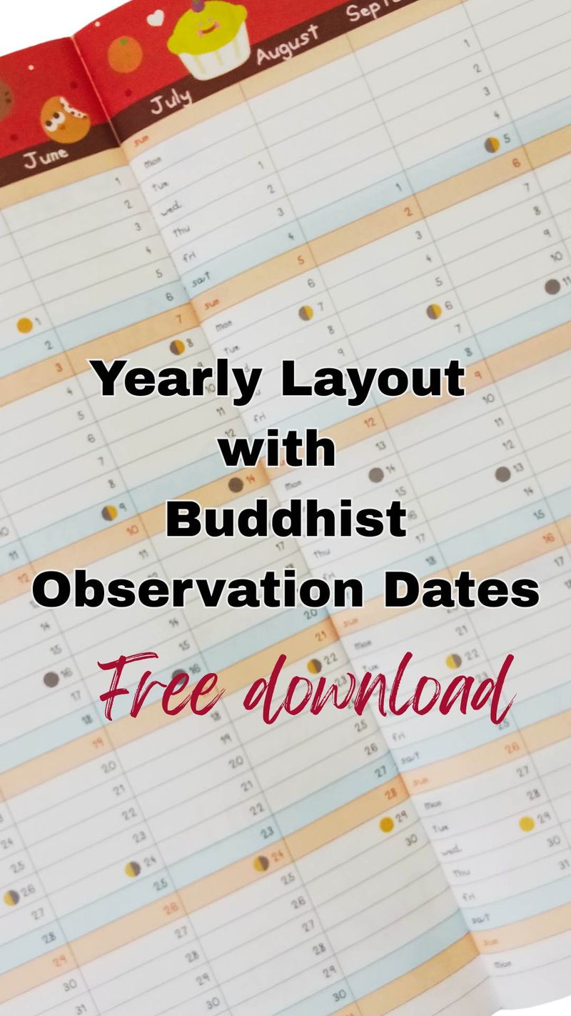 Free Download 2026 Yearly Layout Planner A4 size with Buddhist Observation Dates