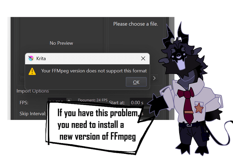 How to solve the FFmpeg problem in Krita?