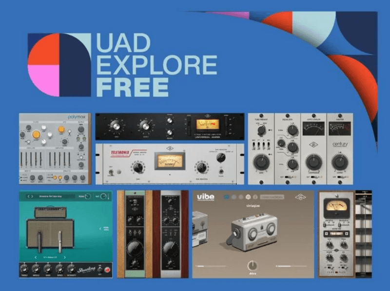 🔥UAD Explore FREE plugin bundle with 8 plugins and the LUNA DAW