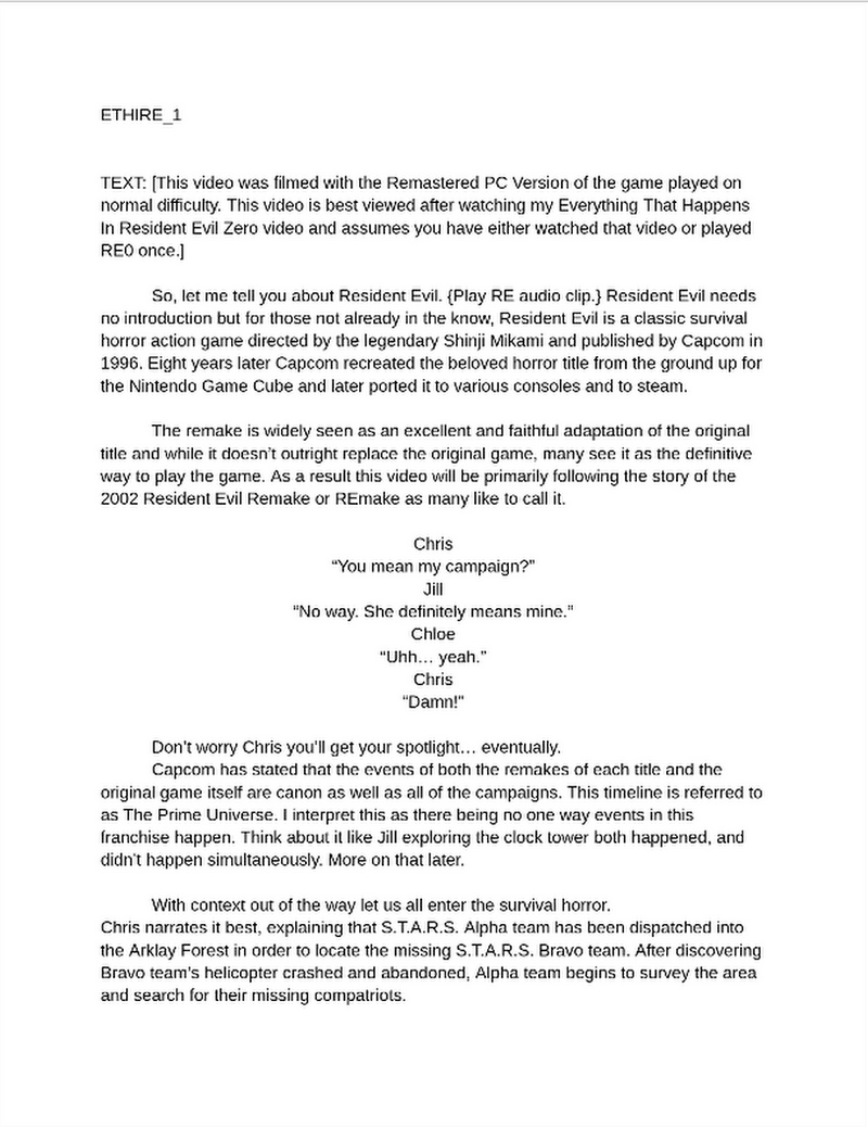 Everything That Happens In Resident Evil Script Preview (1 of 2)