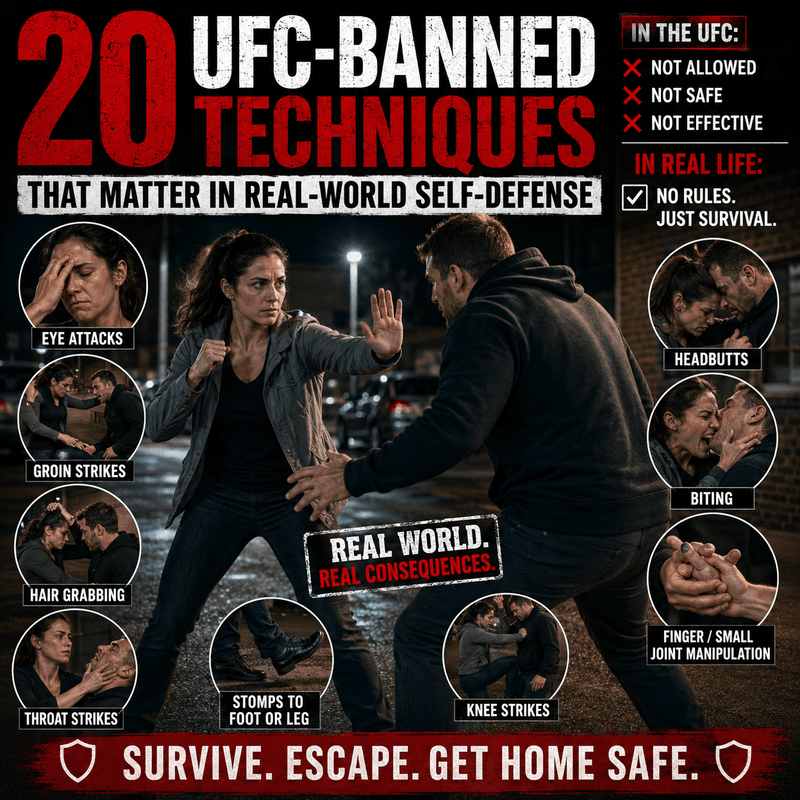 20 UFC-Banned Techniques That Matter in Real-World Self-Defense