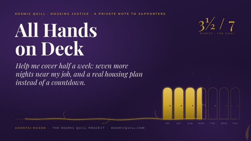 All Hands on Deck: Help Me Cover Half A Week