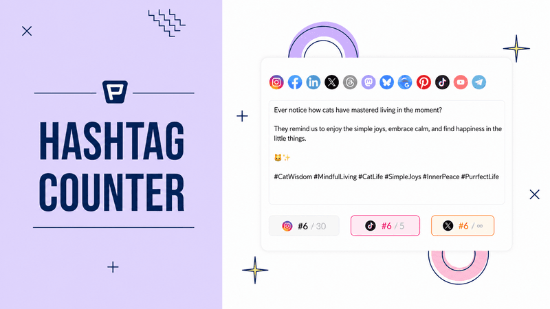 New: Hashtag counter for Instagram, TikTok, etc