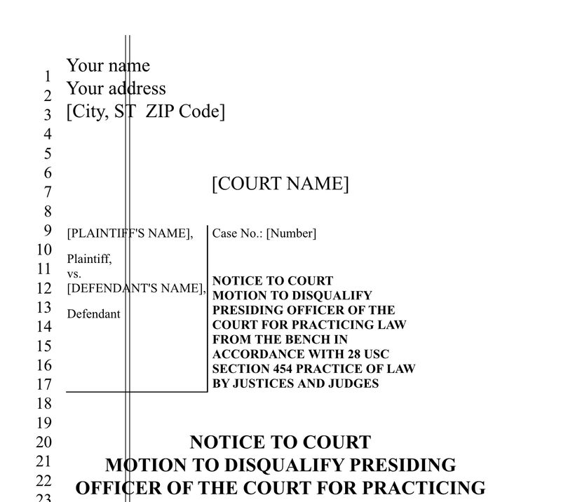 Motion to Disqualify Presiding Officer