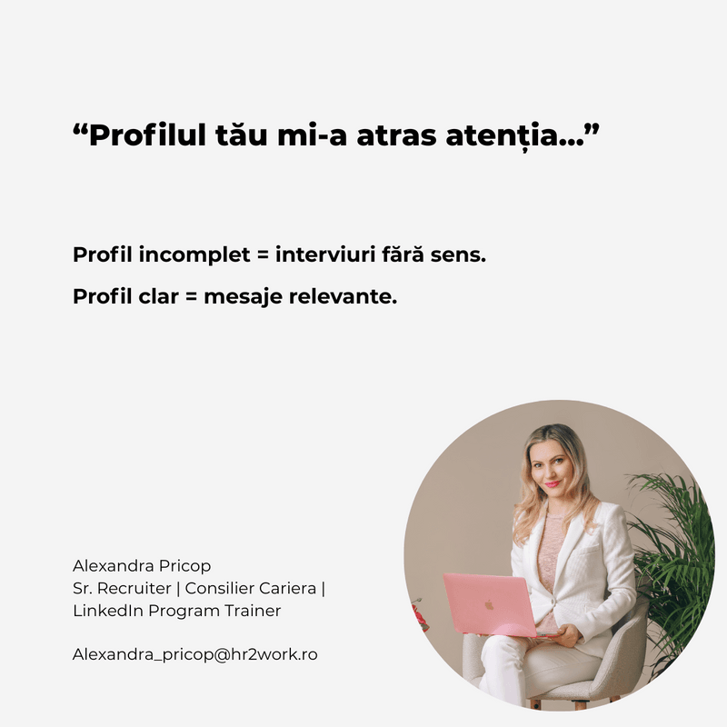 "Profilul tău mi-a atras atenția și aș vrea să stăm de vorbă…”