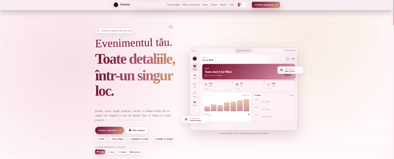 PartyHub – Web application for organizing events