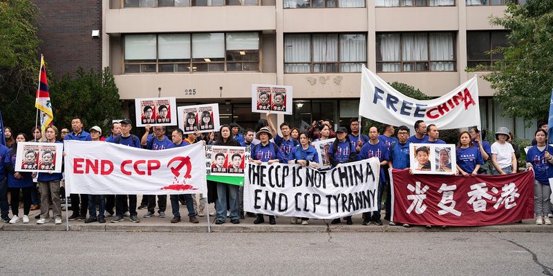 Anti-CCP protestors in Toronto marked China's National Day by demanding freedom.